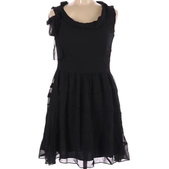 100%silk| Anthropology HaniiY| 40 size 7| casual dress| ruffles - Picture 1 of 14